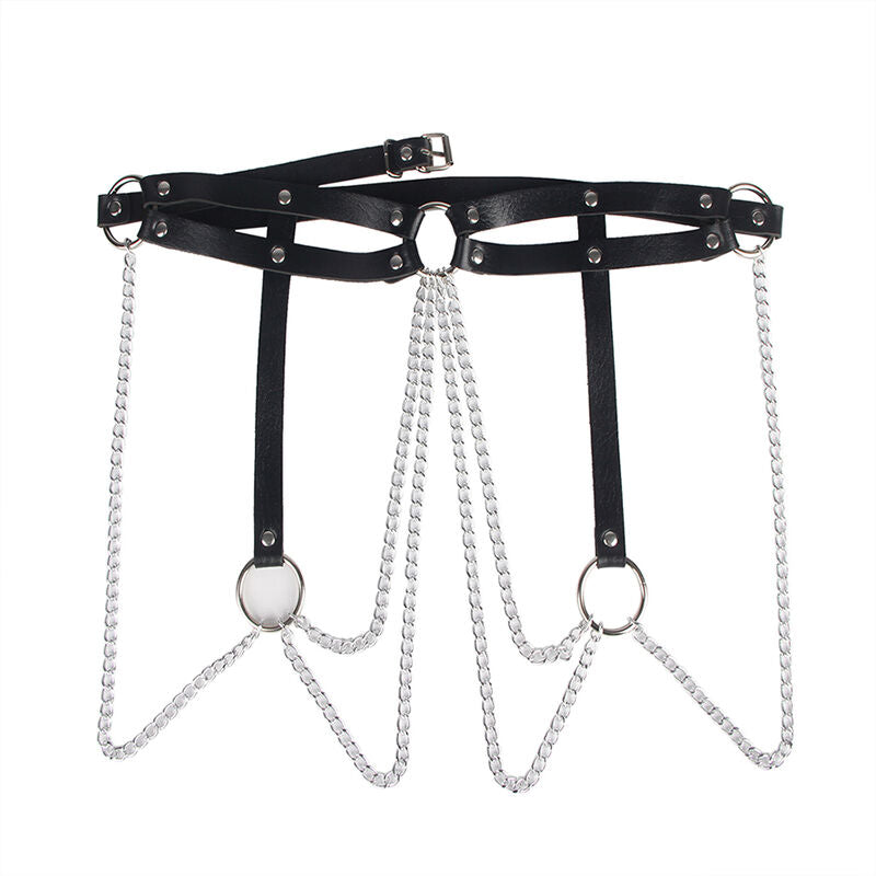 Leather ring chain black belt One Size SUBBLIME