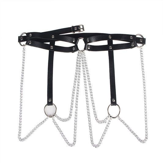 Leather ring chain black belt One Size SUBBLIME