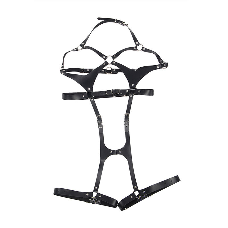 Full body harness with black leather buckles One Size SUBBLIME