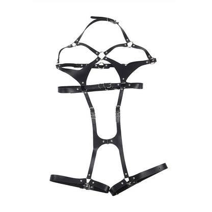 Full body harness with black leather buckles One Size SUBBLIME